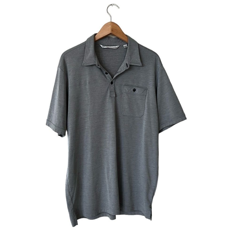 TRAVIS MATHEW GOLF POLO SHIRT Mens XL Gray Front Pocket